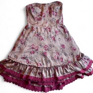 Vintage Free People Pink and Purple Floral Dress